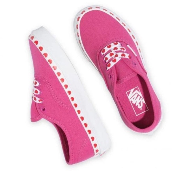 Authentic Fuschia Pink  Heart Foxing Authentic Vans Juniors size 6 - Picture 1 of 12